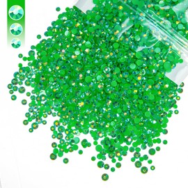 qiipii 3mm 4mm 5mm Mix Bag Resin Rhinestones for Crafting Flatback Jelly Stones Bulk Diamonds Crystals Gems Charms for Nails Face Eyes Makeup Mugs Tumblers Bottles DIY Crafts Clothes Shoes
