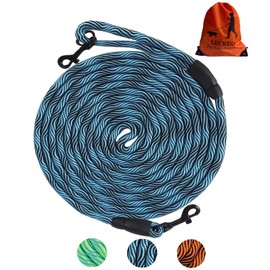 Long Dog Leash Tie-Out Check Cord, 16FT/30FT/50FT/100FT Recall Dog Training Rope Leash, Heavy Duty Dog Lead for Large Medium Small Dogs Playing, Camping, or Backyard…