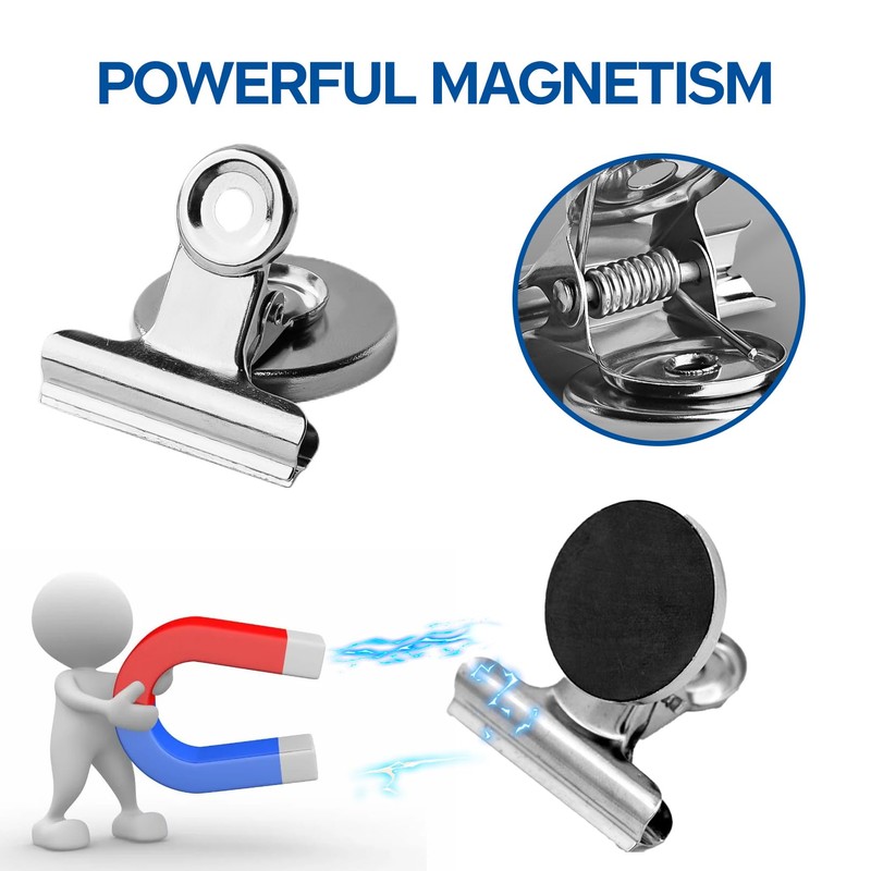 6 Pcs Magnetic Clips, 31mm Fridge Magnet Clips, Strong Heavy