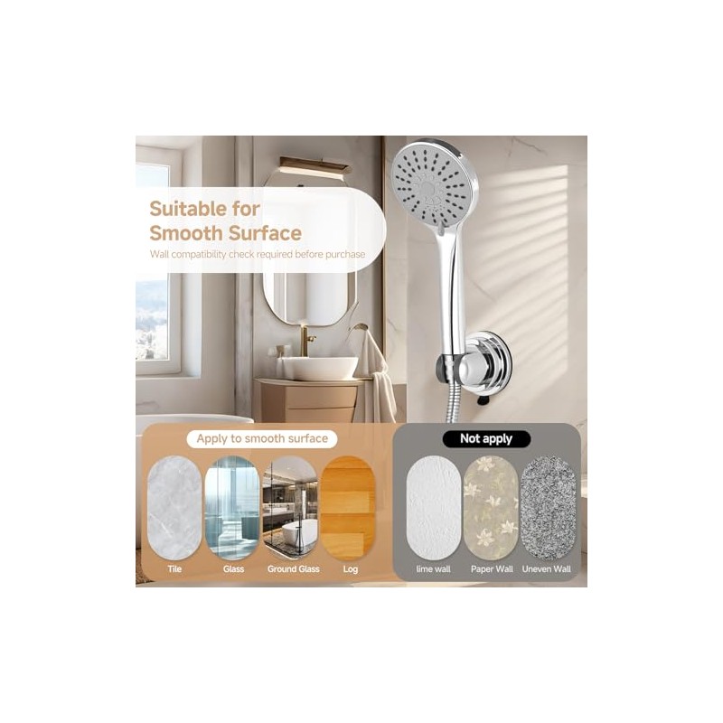 Shower Head Holder, Removable Shower Head Holder Suction for Hanheld