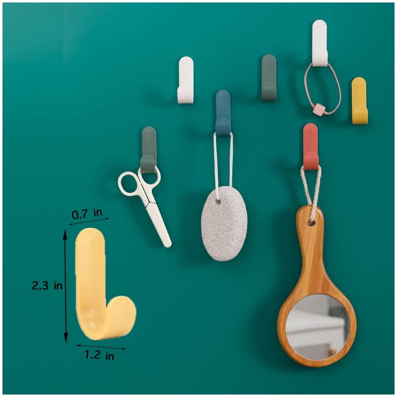 6 Pack Adhesive Hooks Utility Wall Hooks Key Hooks for