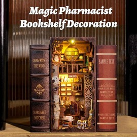 【The Eye of Old God】CUTEBEE Book Nook Kit - DIY Miniature House Kit for Adults and Teens, Dollhouse Booknook Tiny House Model Build Set Bookshelf Insert Decor, Gifts for Family, Friends science fiction - Color: Magic Pharmacist