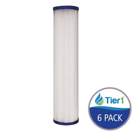 Tier1 30 Micron 10 Inch x 2.5 Inch | 6-Pack Pleated Polyester Whole House Sediment Water Filter Replacement Cartridge | Compatible with Pentek R30, Hydronix SPC-25-1030, Home Water Filter