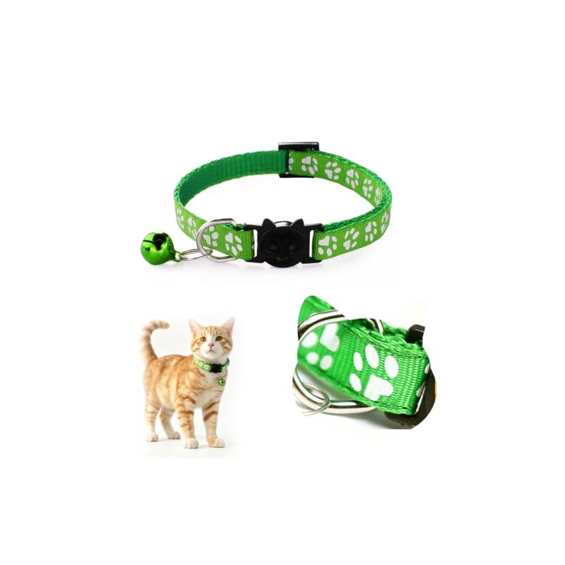 12 Collares para Gatos Reflectantes con Campana