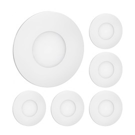 ledscom.de LED stair light, FEX stair light for indoor and outdoor use, round, 85 mm diameter, warm white, 6 pieces