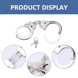 Pack of 3 Handcuffs Children's Handcuffs Police Real Steel Professional Metal Handcuffs Children, Suitable for Robber and Police Games, Role Play