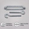 (Pack of 4) Turnbuckle Wire Tensioner M5 Adjustable Turnbuckles Hook