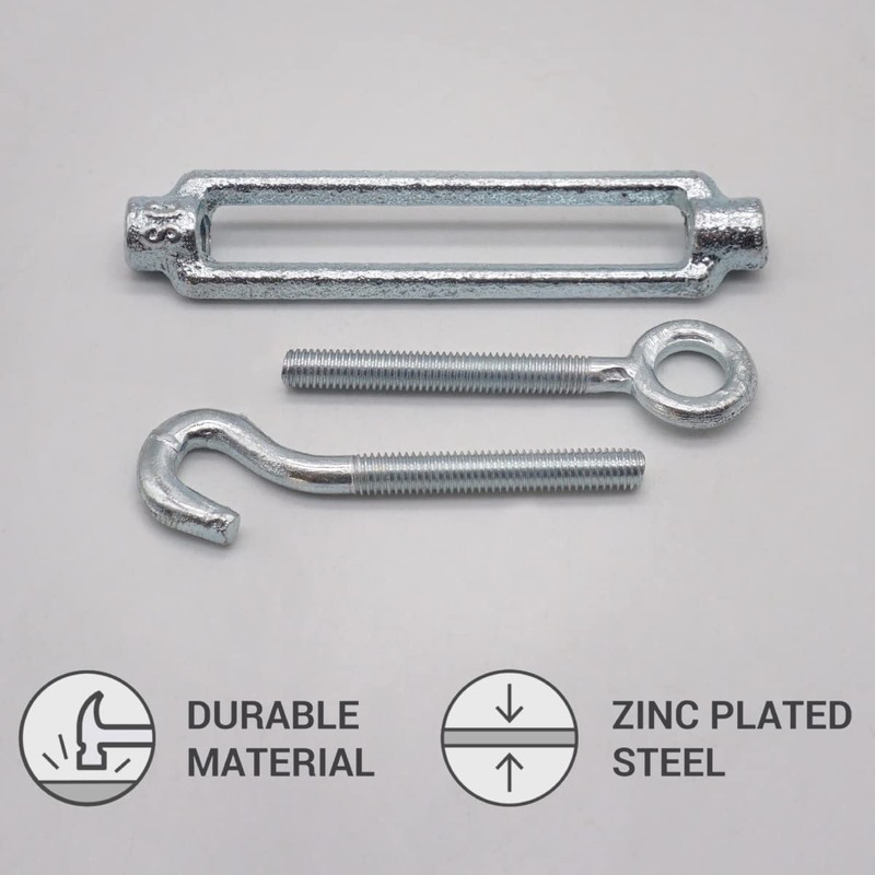 (Pack of 4) Turnbuckle Wire Tensioner M5 Adjustable Turnbuckles Hook