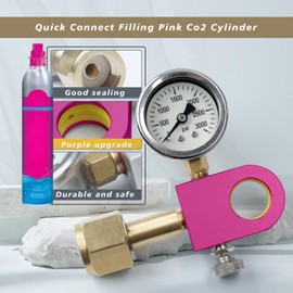Soda Refill Adapter for Filling Soda maker pink Co2 Cylinder, CO2 refilling Adapter Compatible with DUO Terra Art pink soda Cylinder, Purple upgraded