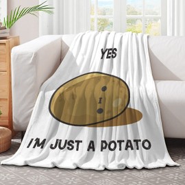 Cute Potato Soft Comfy Flannel Blanket Fluffy Queen Plush Throw Twin Cozy Outdoor Picnic Living Room Travel Couch 60x50in for Teenager