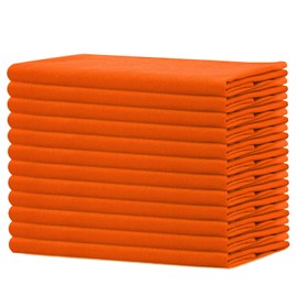 Sweet Needle 12 Pack 100% Cotton Oversized Napkins 45 x 45 cm Orange Heavy Fabric for Everyday Use with Mitered Corners