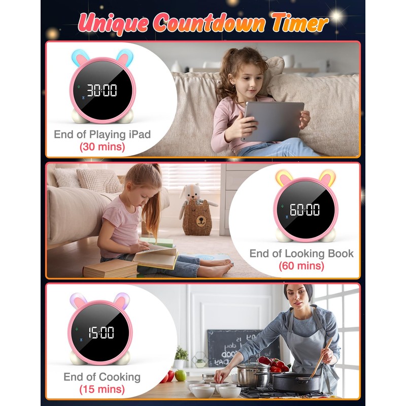 Lemnoi Alarm Clock for Kids, Children Sleep Trainer Clock, OK