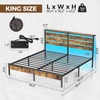 Rolanstar Bed Frame King Size with USB Charging Station, LED