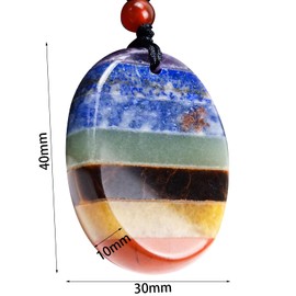 Qwrqwr Qwrqwr Healing Crystal Necklace with 7 Chakra Stones for Women Men Reiki Balancing Meditation Energy Massage Gemstones Stress Anxiety Relief Gifts on Birthday Anniversary Special Moments