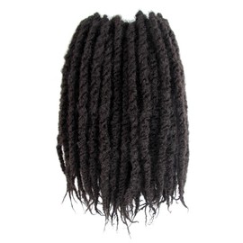 SECPOCPONY Braided Afro Springy Twist Crochet Braids 14 Inch 8 Packs Pre-looped Short Senegalese Twist Crochet Hair Pre Twisted Synthetic Distressed Spring Twist Braiding Hair (4#, Brown)
