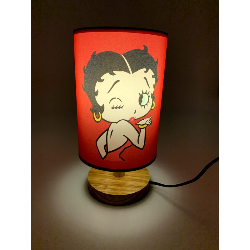 Betty Table Lamp Bedside Light Wood Base Room Decoration or