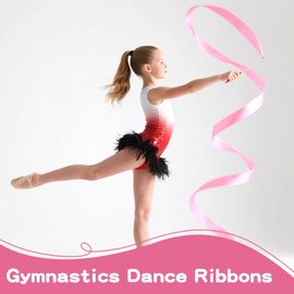 10pcs Dance Ribbons, Rainbow Gymnastics Ribbon Wands for Kids Dancer, Twirling Streamers on Stick for Artistic Dancing, Carnival & Birthday Party Favors, Cinco de Mayo Gifts, Outdoor Games