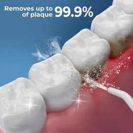 Water Flosser Cordless Pick for Teeth, 4 Modes, Gentle on Gums, Removes Plaque & Food Particles, B. WEISS High-Power, Rechargeable & Waterproof Oral Irrigator; 6 Replacement Tips Included