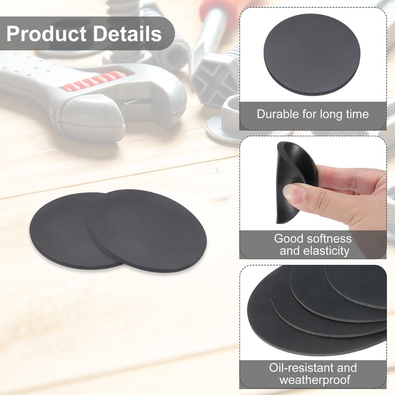 PATIKIL Rubber Solid Discs Washers, 10 Pcs 40mm OD x