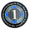 (Years 1-55) NA 1 Year Medallion, Silver, Blue Color Plated,