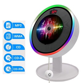 Technical Pro Portable Wall Mounted CD Player w/Bluetooth, LED & USB, Mountable CD Music Player has Built-in HiFi Speakers with Remote Control, FM Radio, Display, Headphone Jack