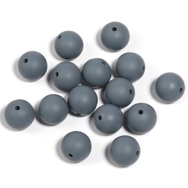 【B170】 Beads for DIY Projects: 15mm Round, Mixed Color, 30Qty PRINT, 50Qty SOLID Silicone Beads - B170:_YM382