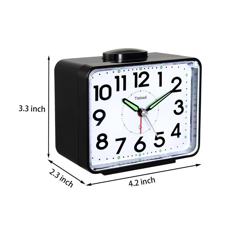Tinload 4.2" Loud Bell Alarm Clock for Heavy Sleepers Adults,