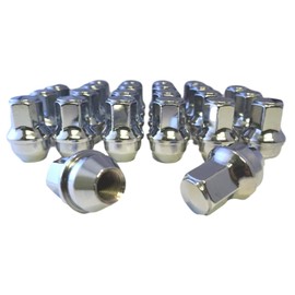 Set of 24 Eisen 14x1.5mm One-Piece Chrome OEM Factory Style Large Lug Nuts for 2015-2020 Ford F-150 F150 Expedition Lincoln Navigator Factory Stock Wheels