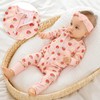 LITTLE JAMJAMS Strawberry Sweetie Zippered Viscose from Bamboo One-Piece Ultra