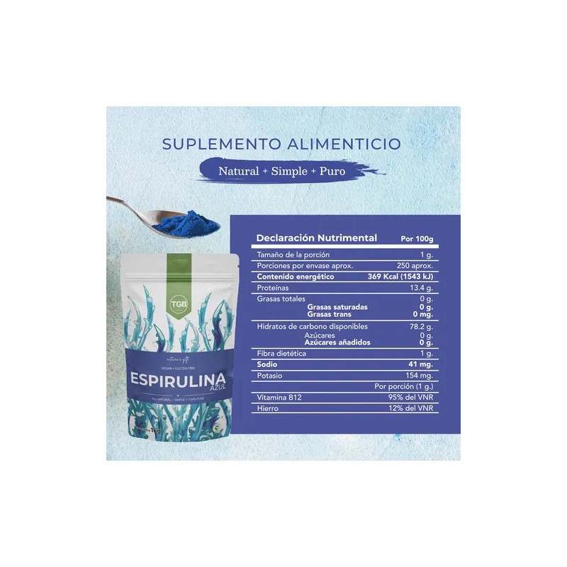 Espirulina Azul En Polvo 1 Kg.
