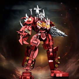 HIGH GODO Drill Mech Robot Transforming Building Blocks Set for Adults,City Warrior Justice Hero Soldier Mech Model Building Kit, Cool Creative Robots Toys Gift for Teens Boys, 437 Pieces
