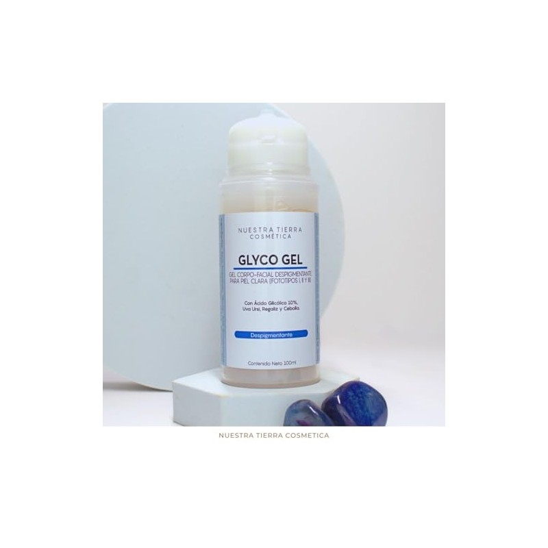 Gel Despigmentante de Ácido Glicólico para Piel Clara. Orgánico. -100ml-