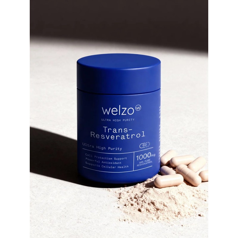 Welzo Ultra-High Purity Trans-Resveratrol 1000mg Capsules | 98% Standardised Japanese