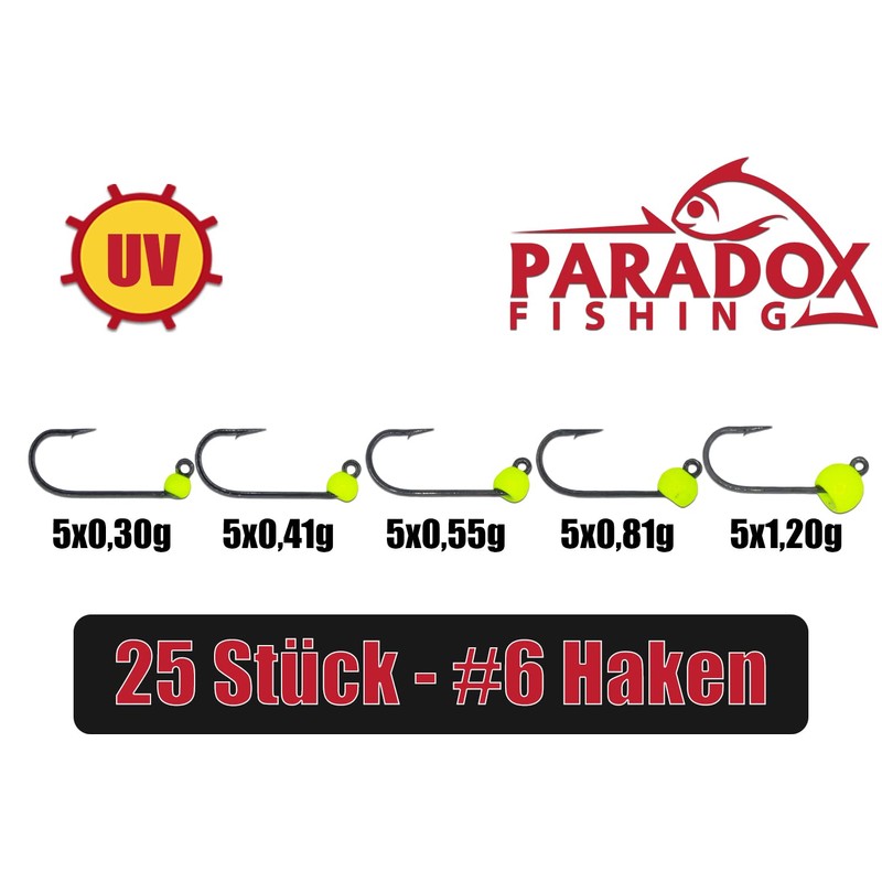 Paradox Fishing Tungsten Jig Hooks Set I 25 Pieces 0.3