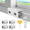 4 Sets Sliding Window Stoppers, Security Window Stops with Pads