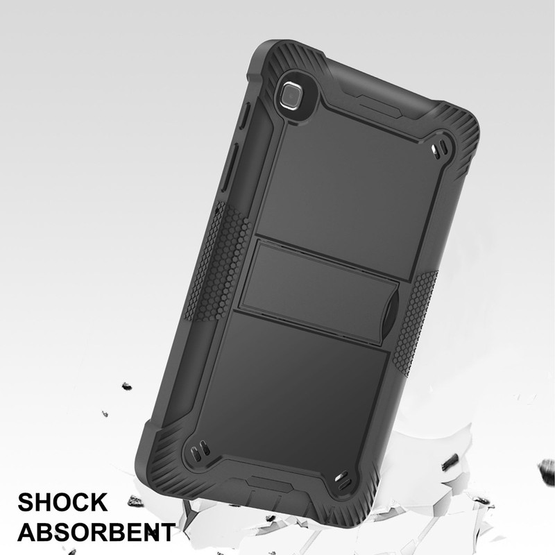 Tablet Case Black Silicone Precise Cutouts Shock Absorbent Stable Kickstand