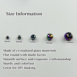 YUEXIGO 600pcs 3mm Crystal Glass Beads for Jewelry Making, Faceted Crystal Beads Rondelle Glass Spacer Beads for Wind Chimes Bracelet Earring Necklace DIY Craft(Rainbow)