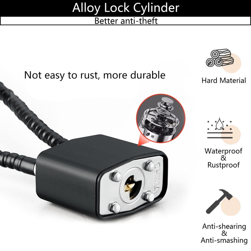 4 Pack Cable Padlock with Keys Alike,(1.3''/33mm) Wide Lock Body