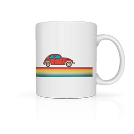 Rapoza Collective - Taza RETRO AUTO ESCARABAJO, taza cerámica 11oz (330ml), Perfecta para la Oficina o Regalo, Taza Vintage, Taza Auto
