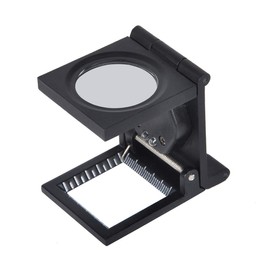 TOPINCN 10X Mini Tres Lupa Plegable Lupa Plegable de Bolsillo con Escala para Evaluación de Joyería Grabado Artesanal DIY