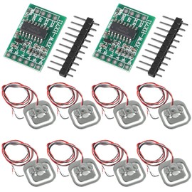 ALAMSCN Pack of 8 Half Bridge Load Cell 50 kg Half Bridge Strain Gauge Weight Sensor + 2 Pieces HX711 Module for Arduino Microcontroller DIY