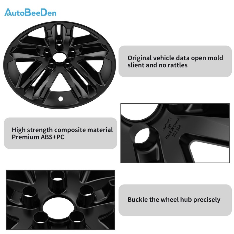 AutoBeeDen 4-Pack Wheel Skins Compatible with Ford Explorer 2011-2017, 18
