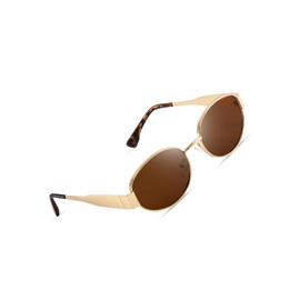 kunchu sunglasses womens Vintage Oval Retro UV400 Protection Suitable For-Camping-Driving-Chestnut brown