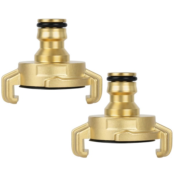 NUTKIT 2PC Brass Hose Fittings, Garden Hose End Quick Connector