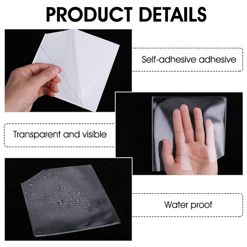 6 Pcs Planner Adhesive Pockets Clear Corner Pockets Sticky Pockets