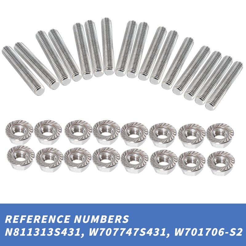GSTP M8*1.25 Studs Kit Exhaust Studs and Nuts Kit Compatible