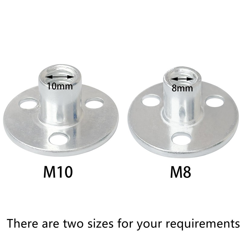 12 PCS 3 Holes Backplate Nuts,T Shaped Tee Nut (M10)