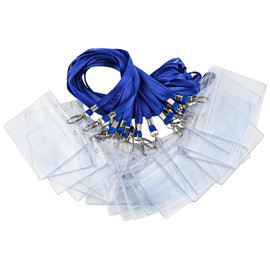 ID Card Holder with Strap, Vordas 20 Pieces Card Case with Strap, Lanyard with Card Holder for ID Clip Credit Cards, Lanyard with Card Holder for Business Exhibition and Office