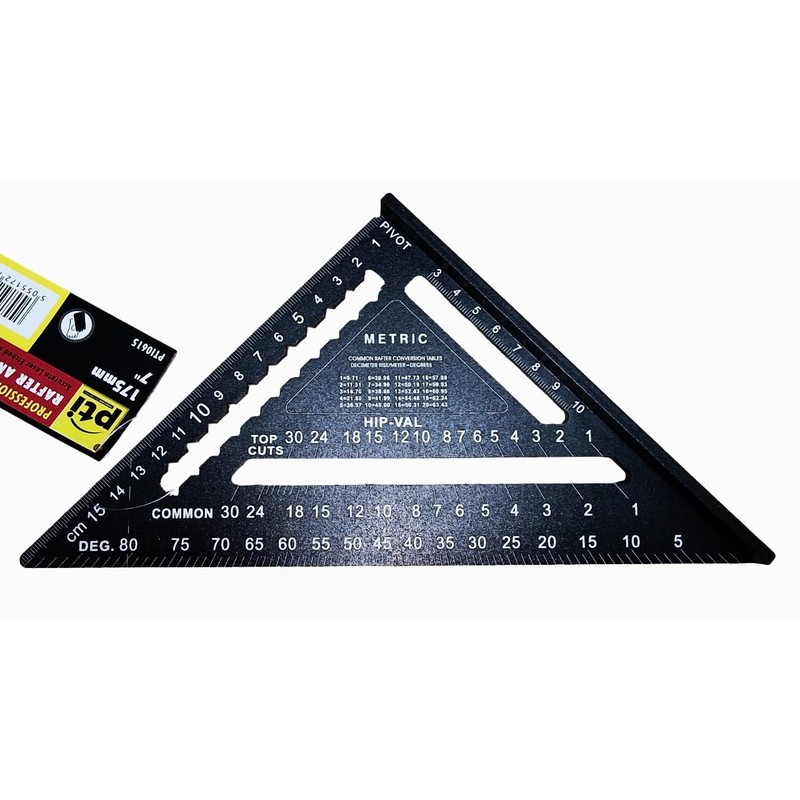 Rafter Square Metric 7 inch, 7" Aluminium Carpenters Roofing Square,