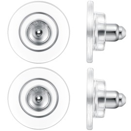 DELECOE 12mm Locking Earring Backs,18K Gold Plated 925 Sterling Silver Earring Backs Replacements for Diamond Studs/Heavy Droopy Ears Hypoallergenic Secure Earring Backs White Color